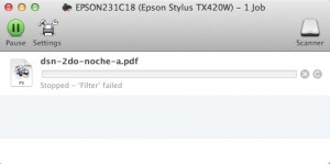 Mavericks Printer Filter Error